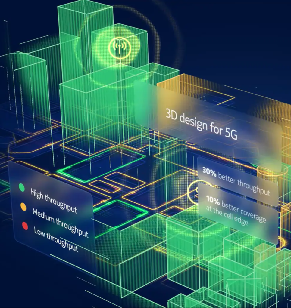 Representation of Wi-Fi 6 technology with icons of devices connected wirelessly, highlighting the advancements in speed and capacity over previous Wi-Fi standards